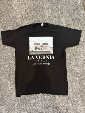 Prada Black La Vernia Texas Graphic Short Sleeve Tee